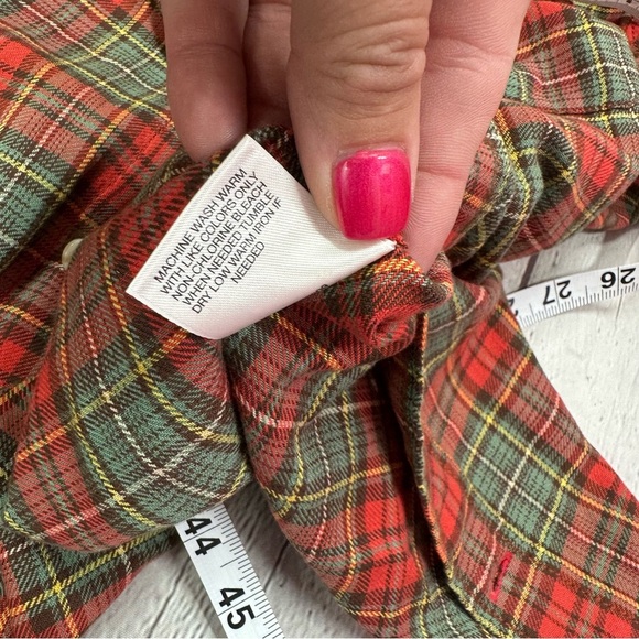 Daniel Cremieux tan Red plaid cotton flannel Casual Button Down Shirt sz M - Picture 8 of 8